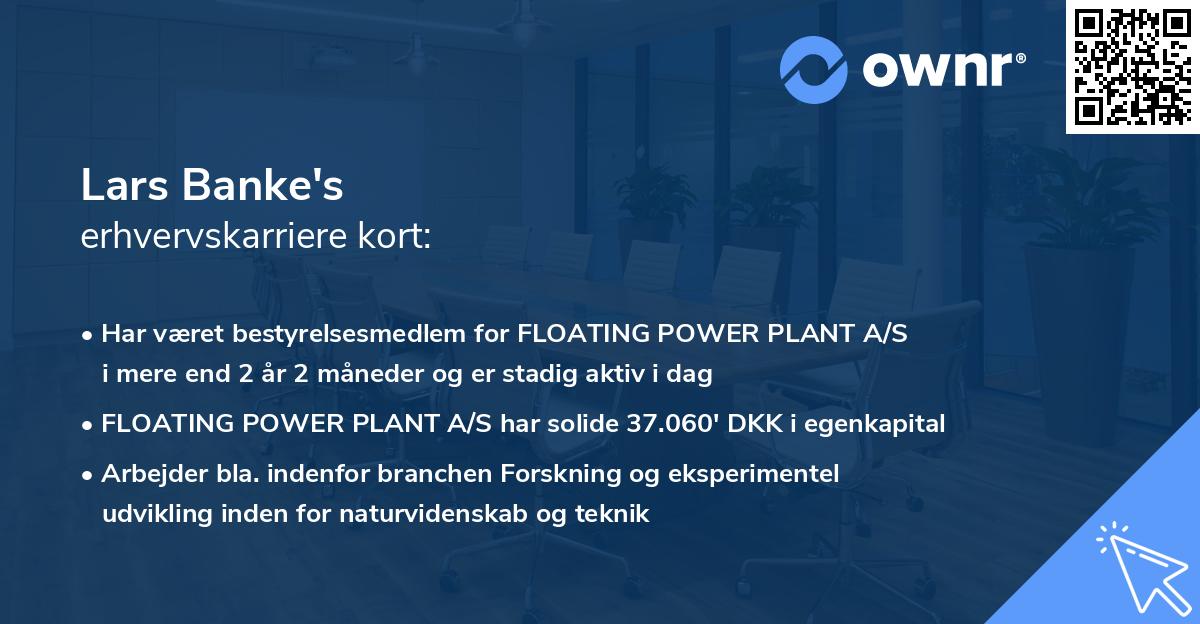Lars Banke's erhvervskarriere kort