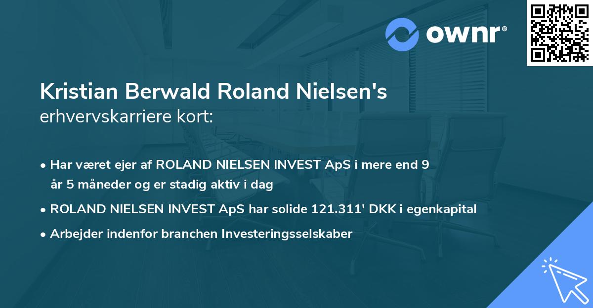 Kristian Berwald Roland Nielsen's erhvervskarriere kort