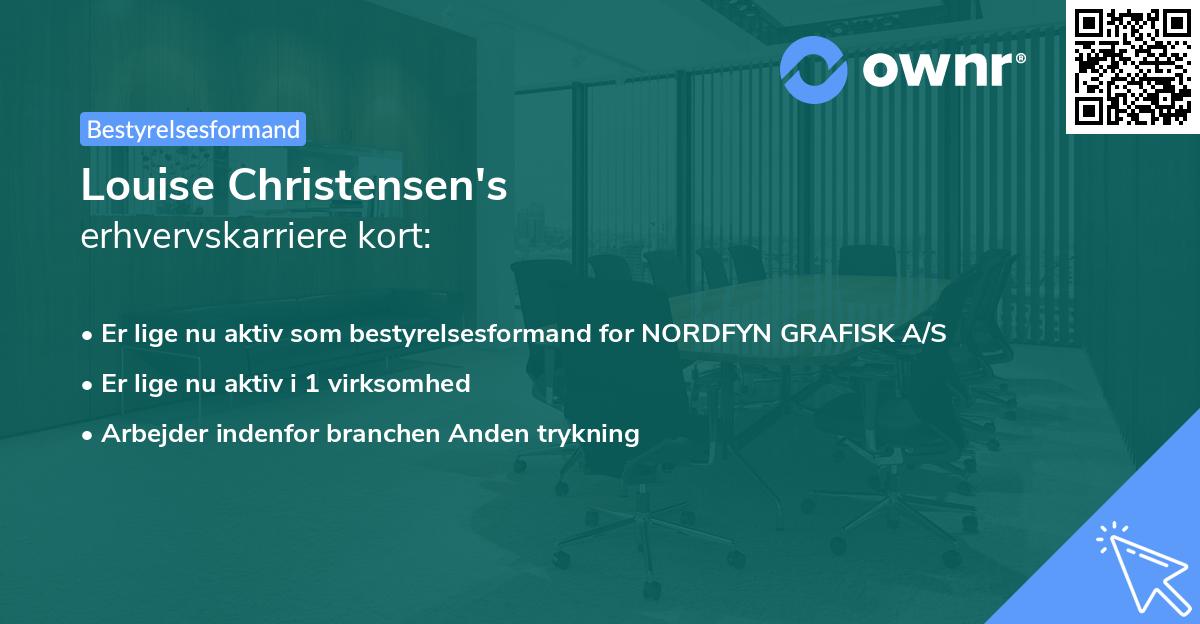 Louise Christensen's erhvervskarriere kort