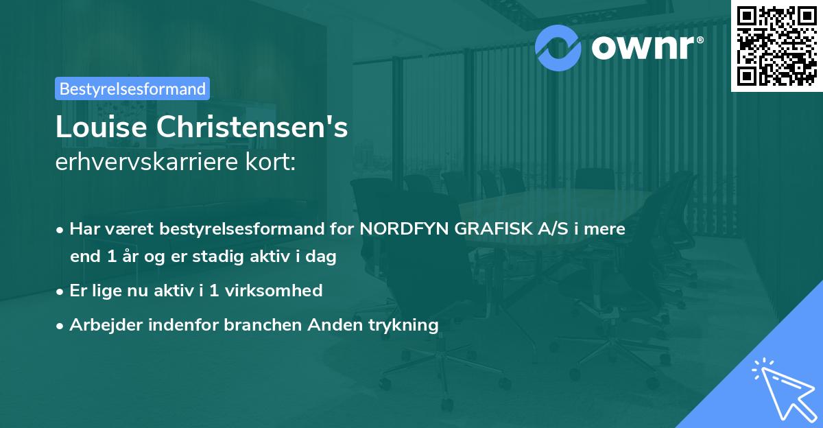 Louise Christensen's erhvervskarriere kort