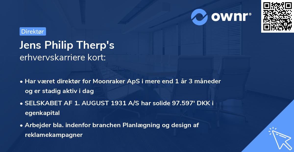 Jens Philip Therp's erhvervskarriere kort
