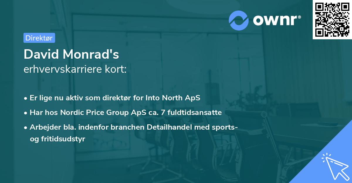 David Monrad's erhvervskarriere kort