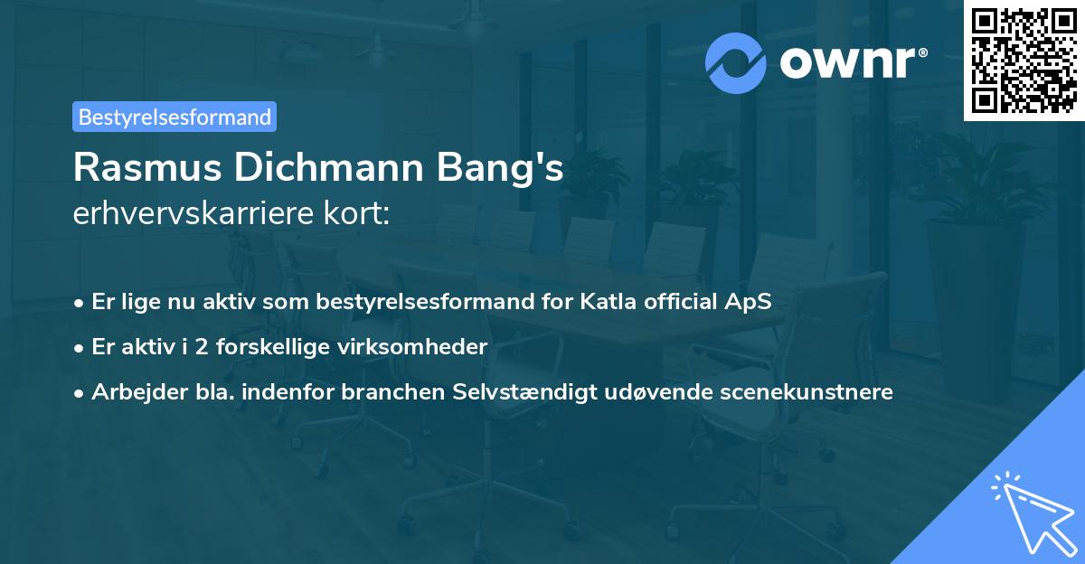 Rasmus Dichmann Bang's erhvervskarriere kort