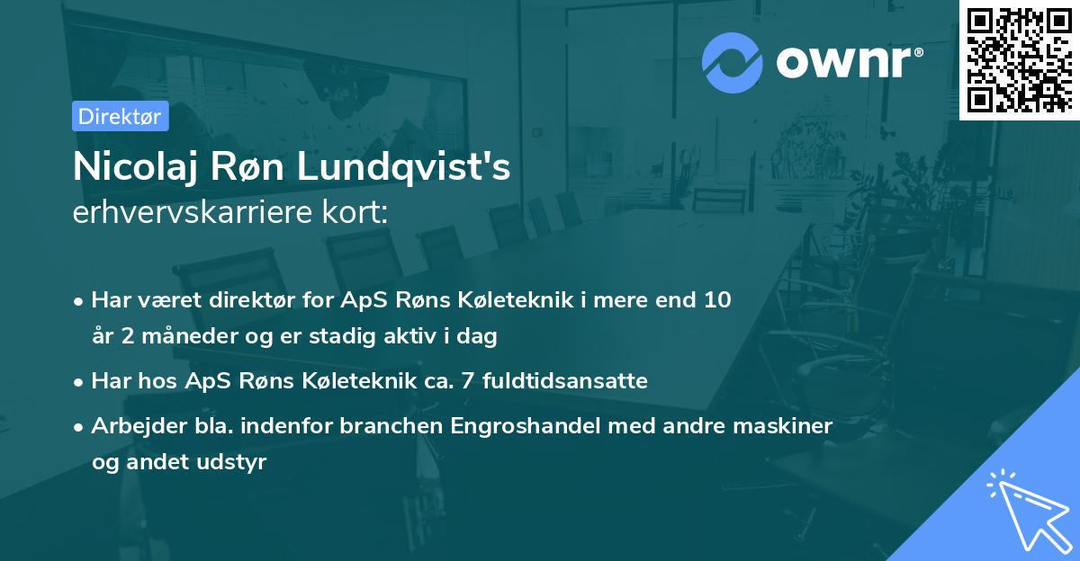 Nicolaj Røn Lundqvist's erhvervskarriere kort