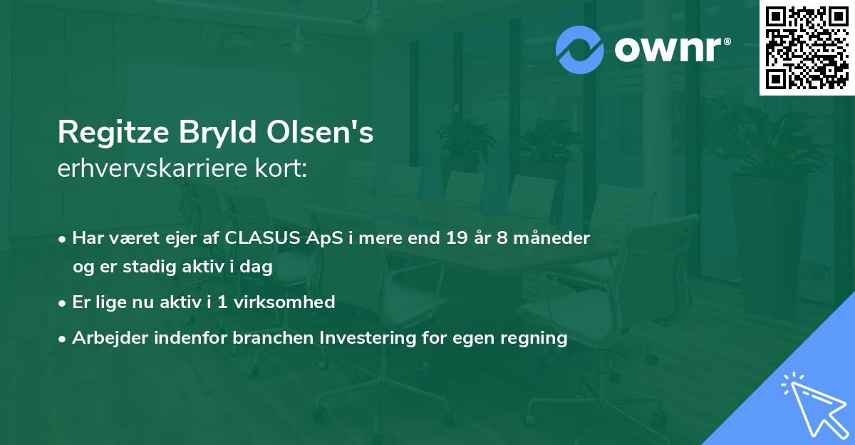 Regitze Bryld Olsen's erhvervskarriere kort