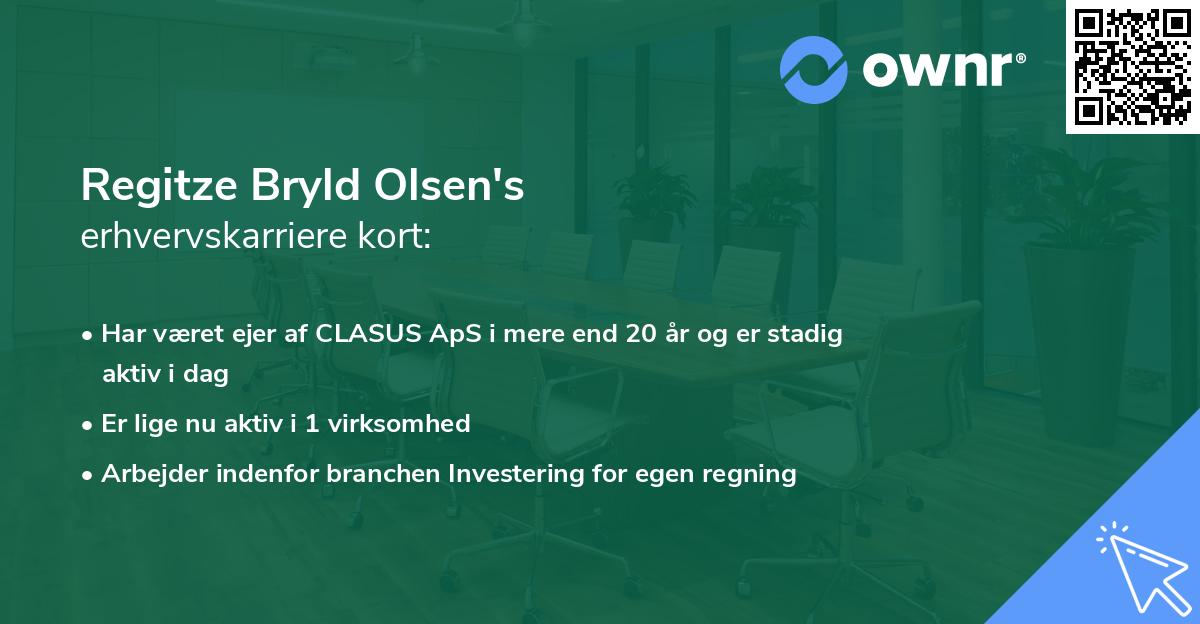 Regitze Bryld Olsen's erhvervskarriere kort