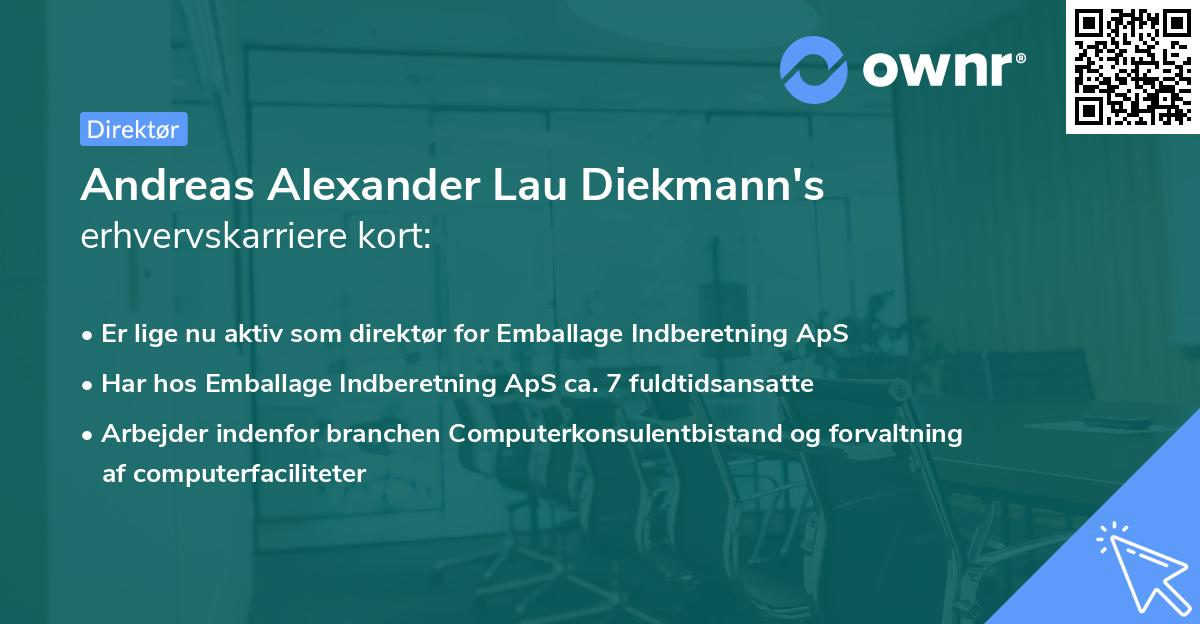 Andreas Alexander Lau Diekmann's erhvervskarriere kort