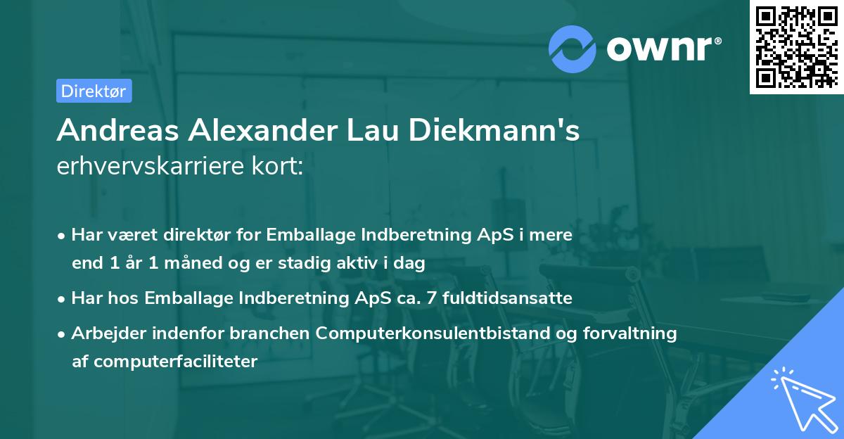 Andreas Alexander Lau Diekmann's erhvervskarriere kort