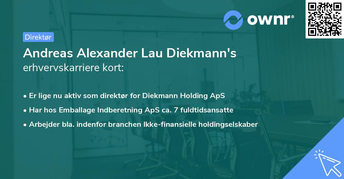 Andreas Alexander Lau Diekmann's erhvervskarriere kort