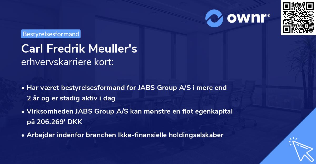 Carl Fredrik Meuller's erhvervskarriere kort