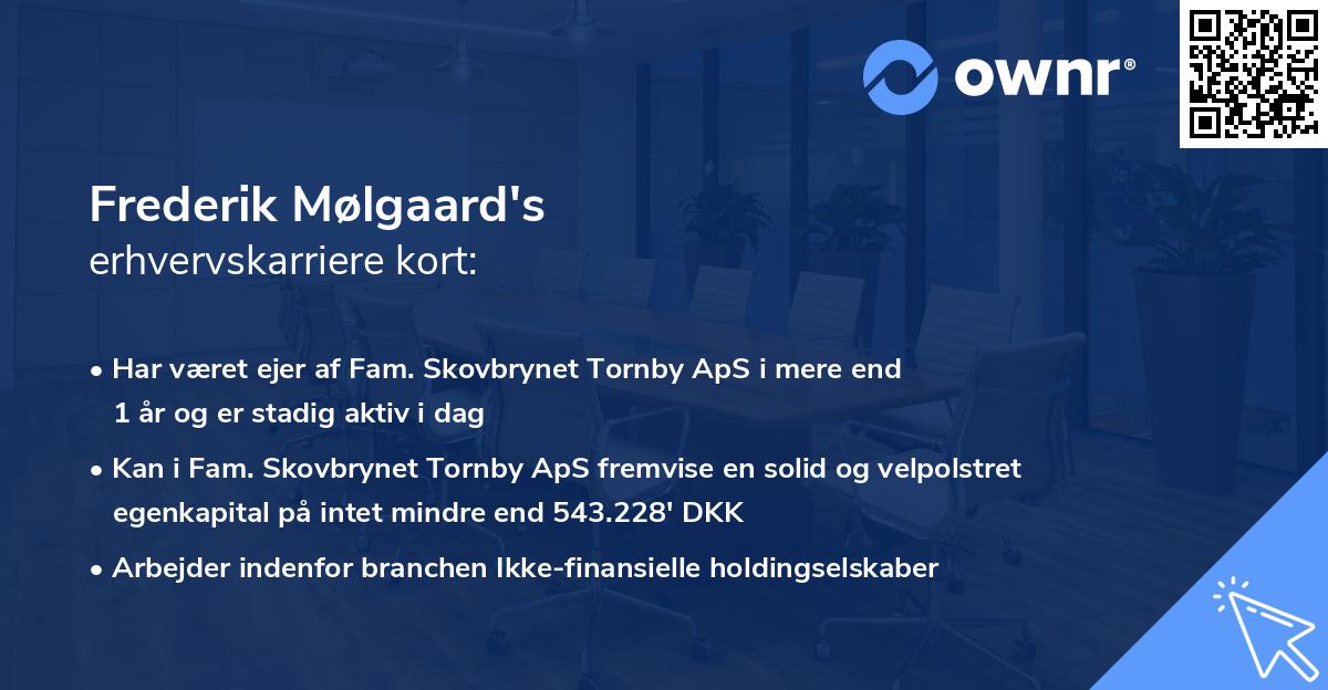 Frederik Mølgaard's erhvervskarriere kort