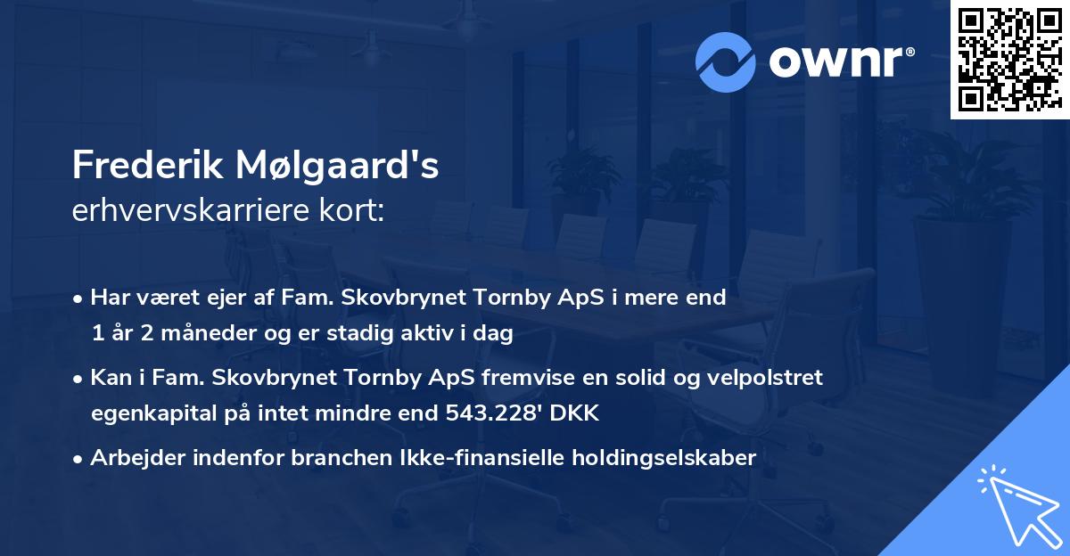 Frederik Mølgaard's erhvervskarriere kort