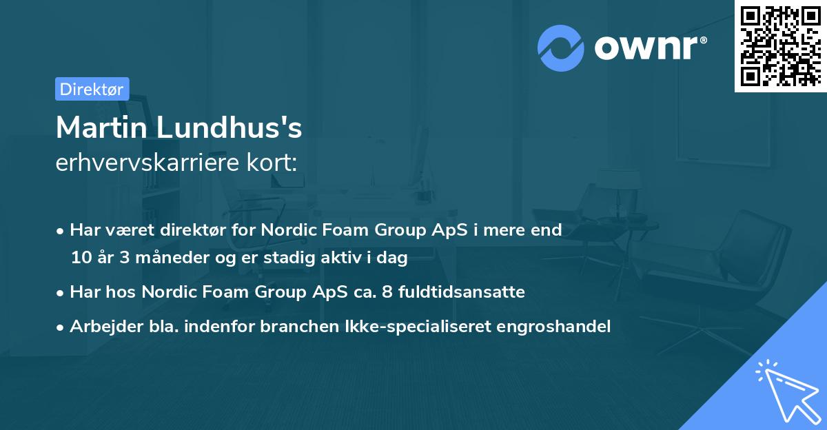 Martin Lundhus's erhvervskarriere kort