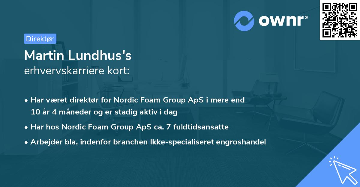 Martin Lundhus's erhvervskarriere kort