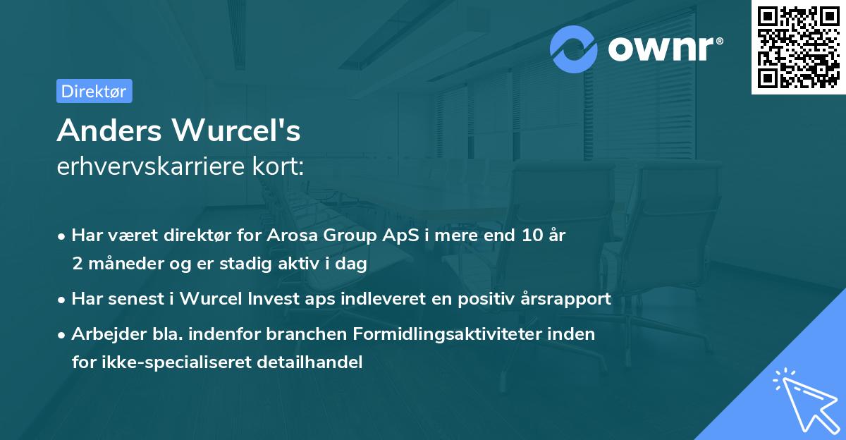 Anders Wurcel's erhvervskarriere kort