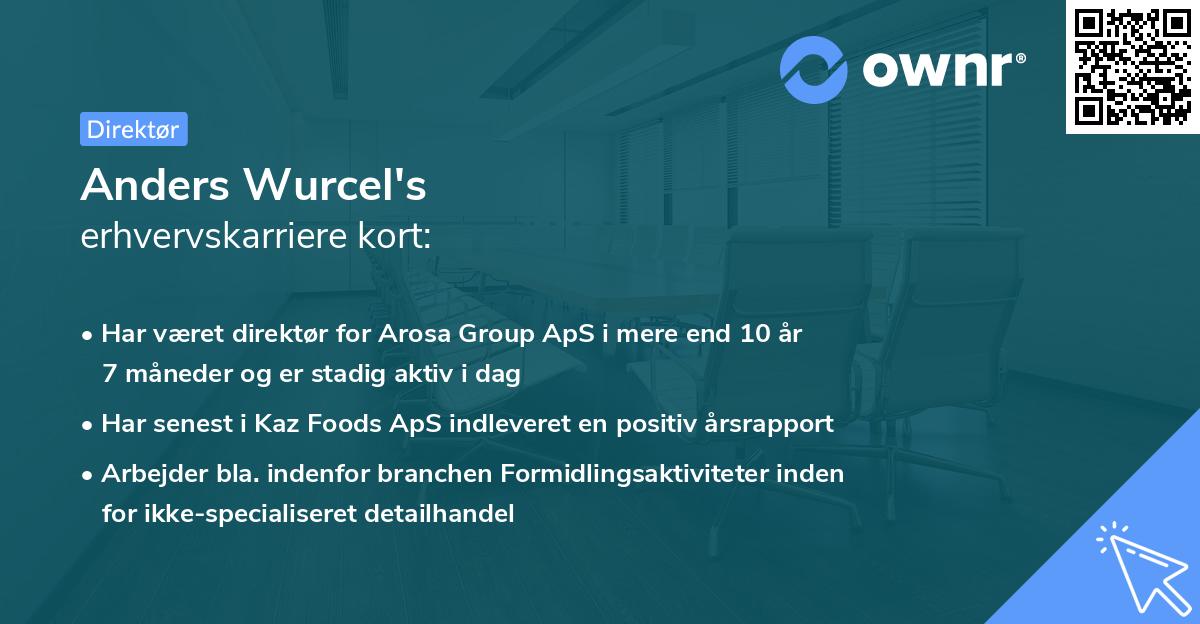 Anders Wurcel's erhvervskarriere kort