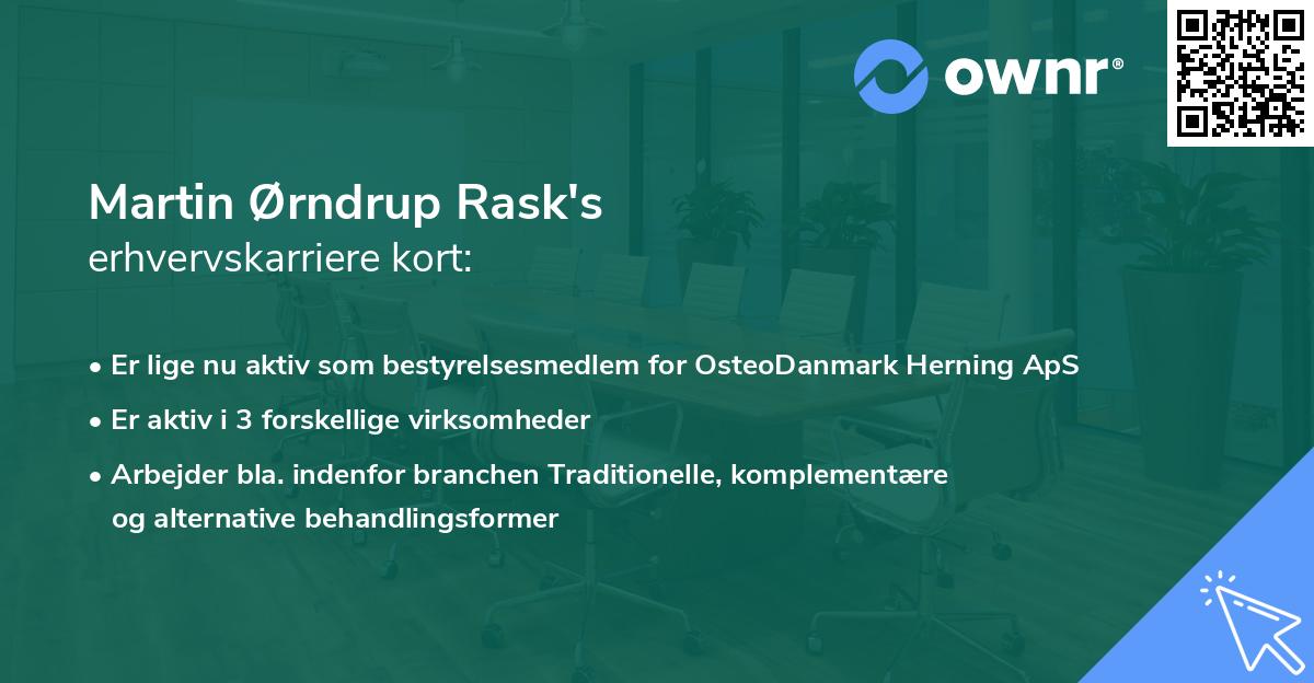 Martin Ørndrup Rask's erhvervskarriere kort