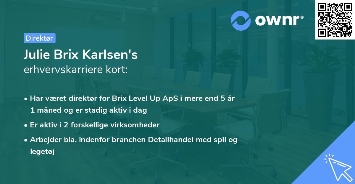 Julie Brix Karlsen's erhvervskarriere kort