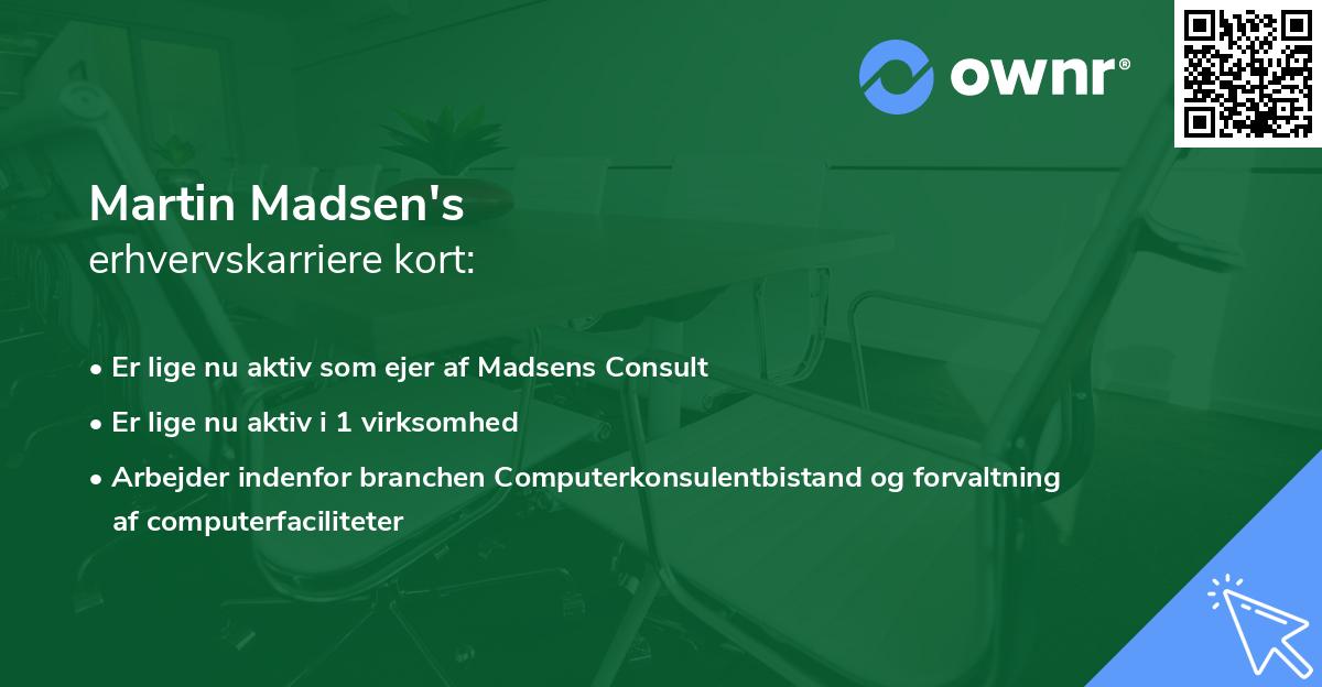 Martin Madsen's erhvervskarriere kort