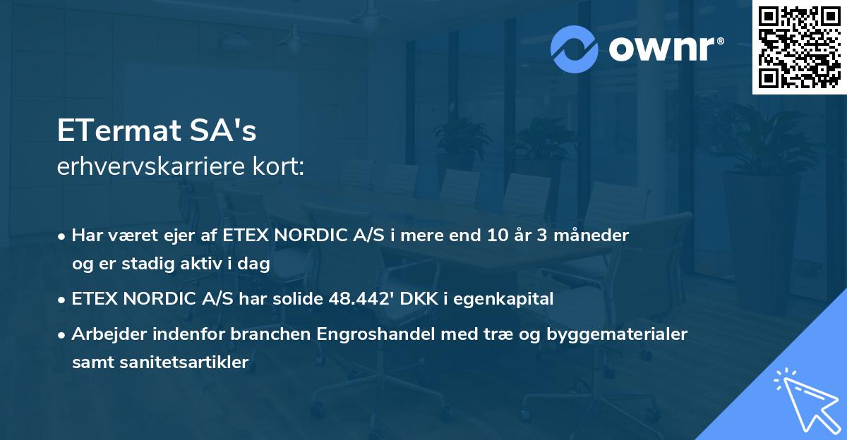 ETermat SA's erhvervskarriere kort