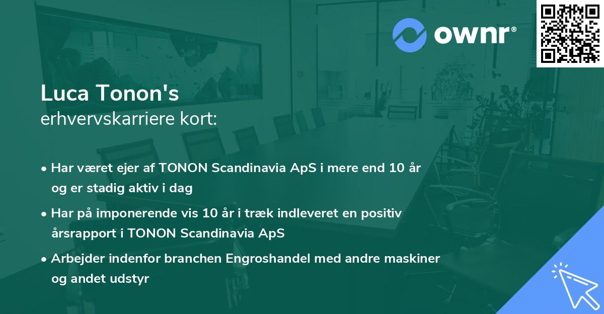 Luca Tonon's erhvervskarriere kort