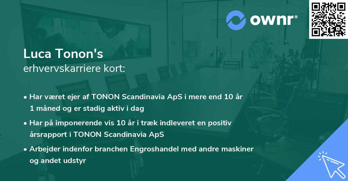 Luca Tonon's erhvervskarriere kort