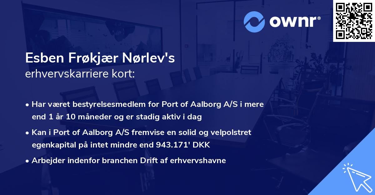 Esben Frøkjær Nørlev's erhvervskarriere kort