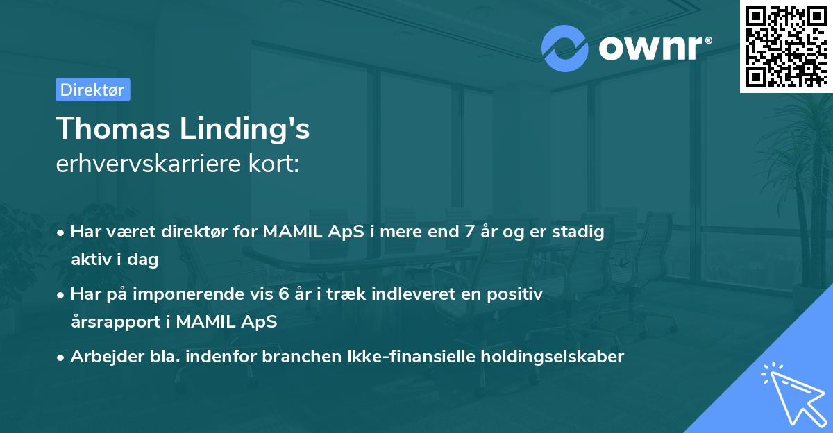Thomas Linding's erhvervskarriere kort