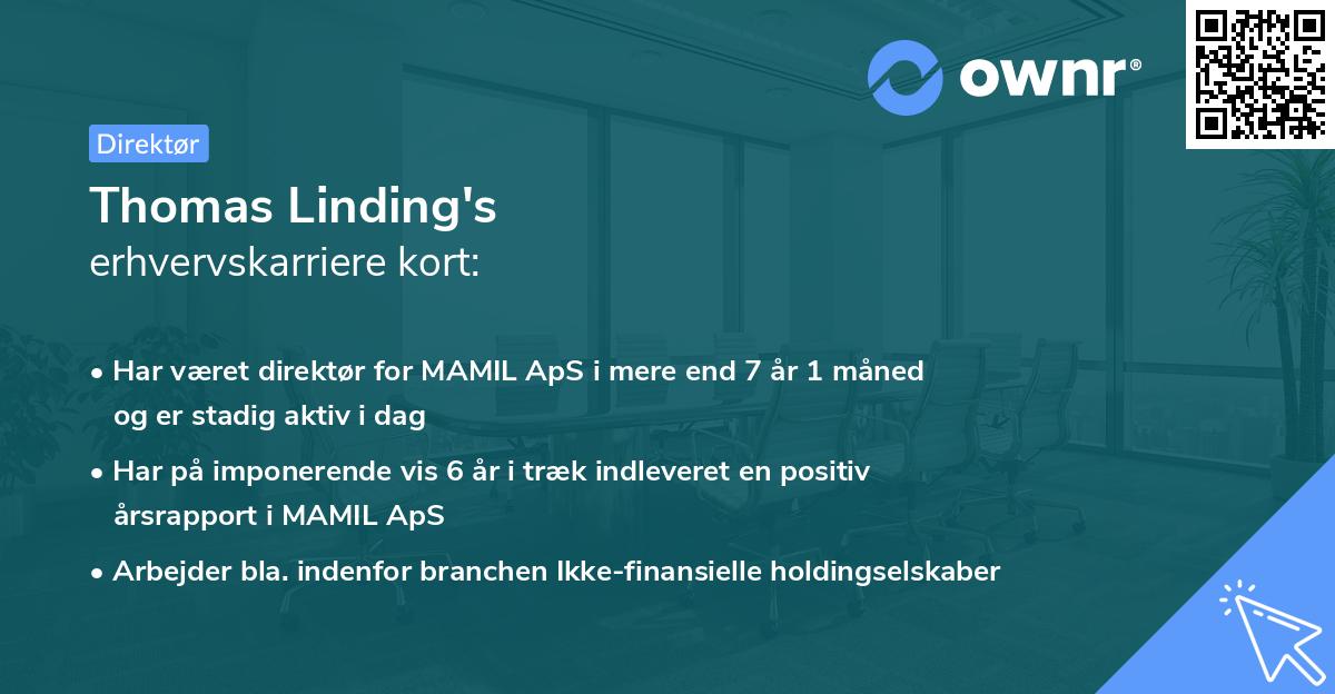 Thomas Linding's erhvervskarriere kort