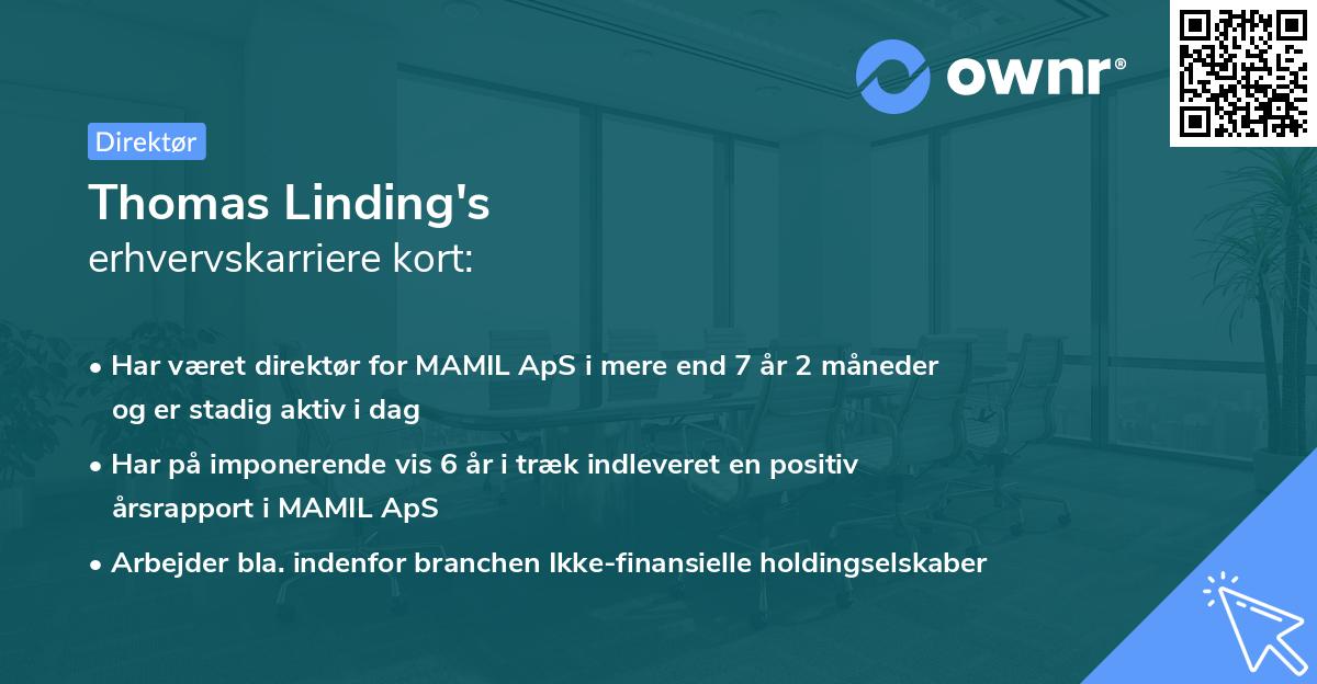 Thomas Linding's erhvervskarriere kort