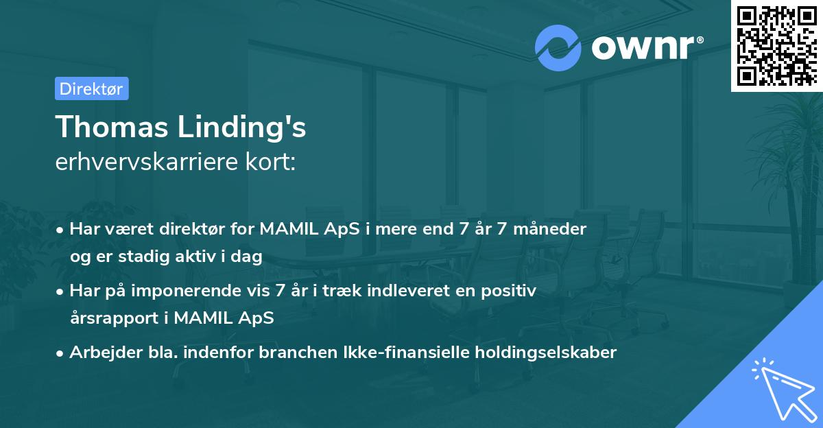 Thomas Linding's erhvervskarriere kort