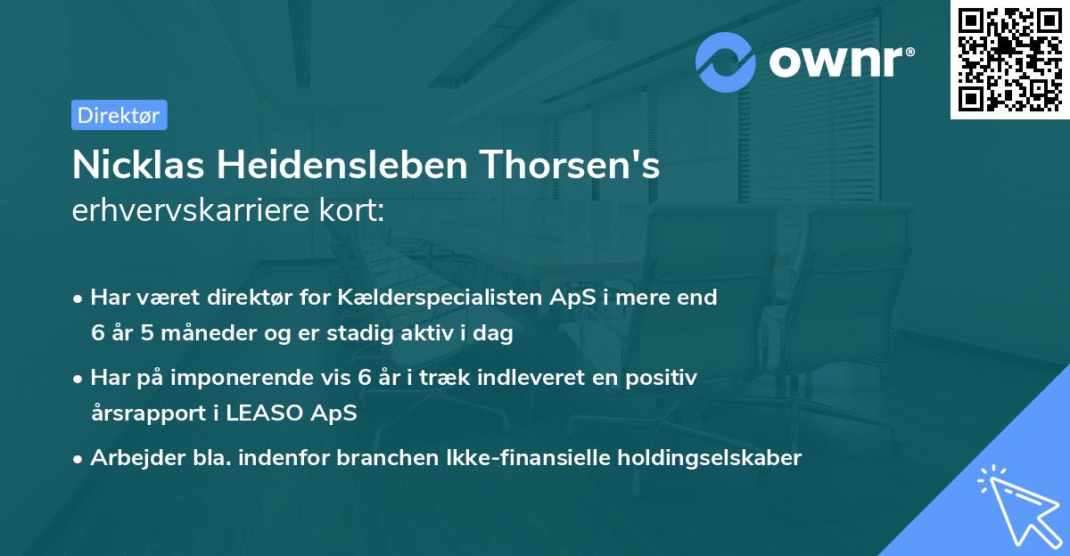 Nicklas Heidensleben Thorsen's erhvervskarriere kort