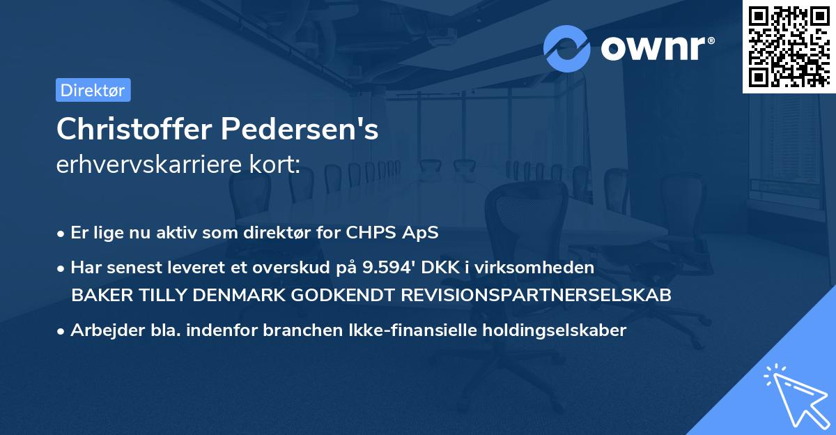 Christoffer Pedersen's erhvervskarriere kort