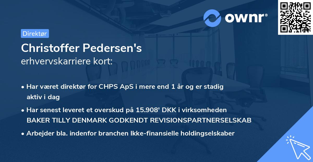 Christoffer Pedersen's erhvervskarriere kort