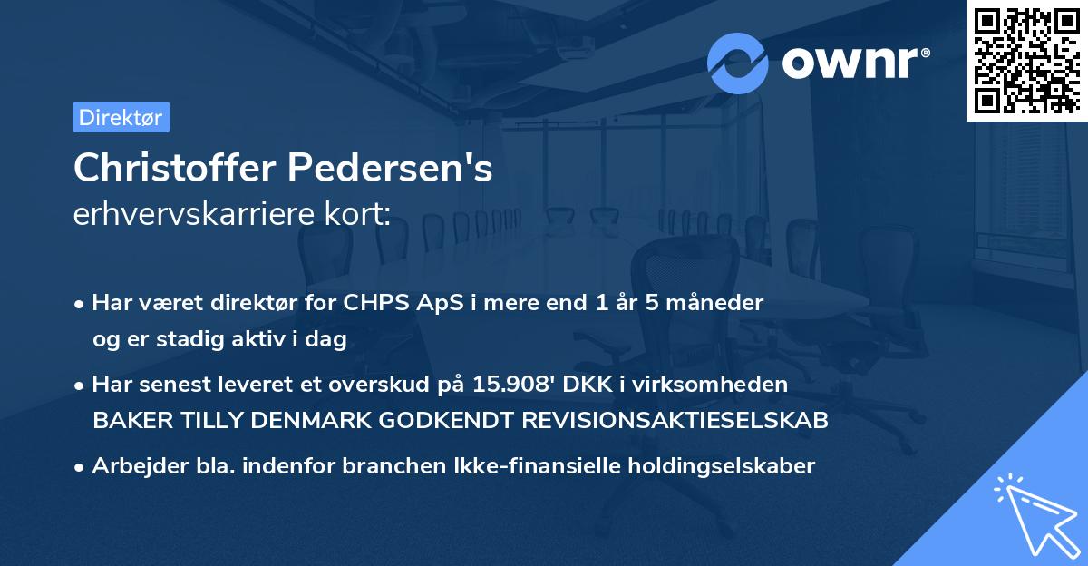 Christoffer Pedersen's erhvervskarriere kort