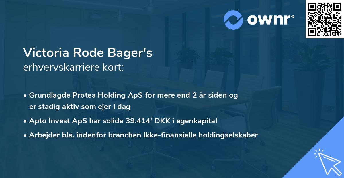 Victoria Rode Bager's erhvervskarriere kort