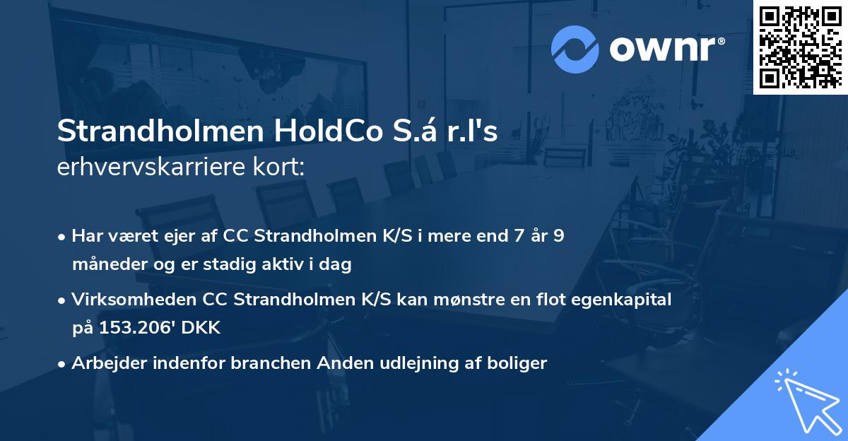 Strandholmen HoldCo S.á r.l's erhvervskarriere kort