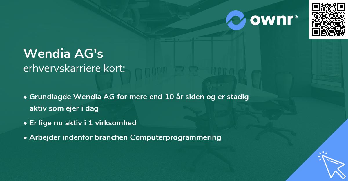 Wendia AG's erhvervskarriere kort