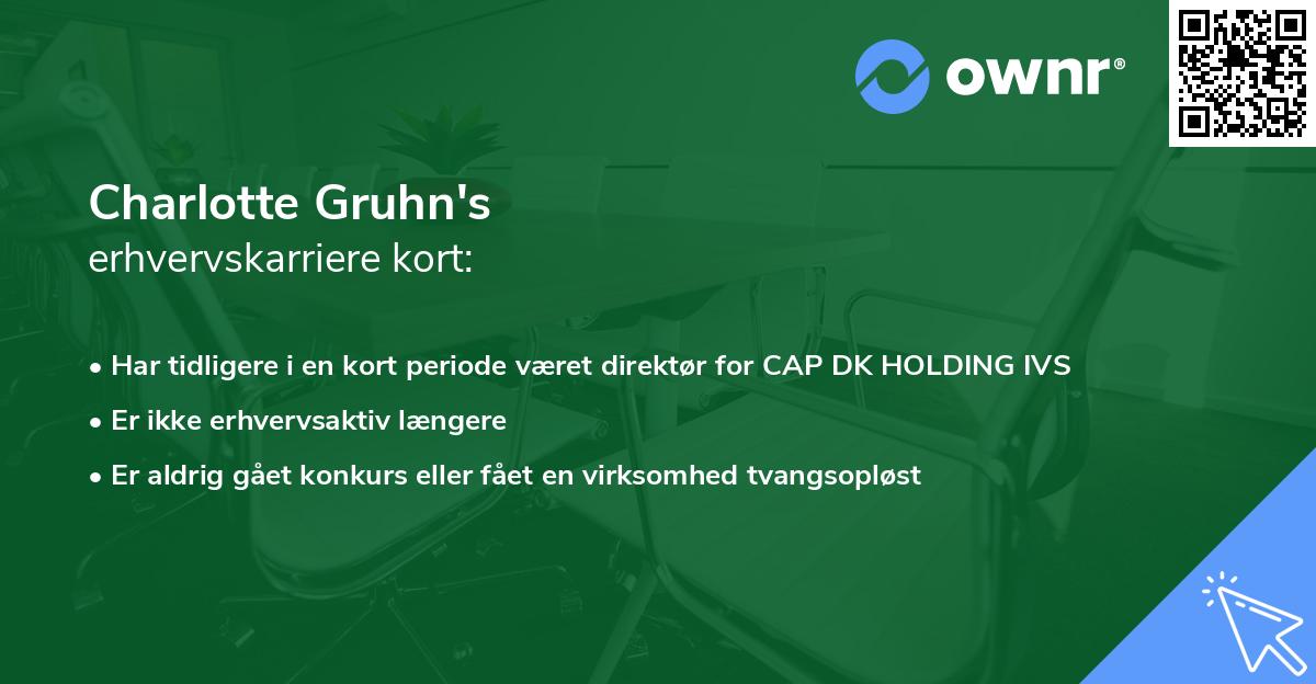 Charlotte Gruhn's erhvervskarriere kort