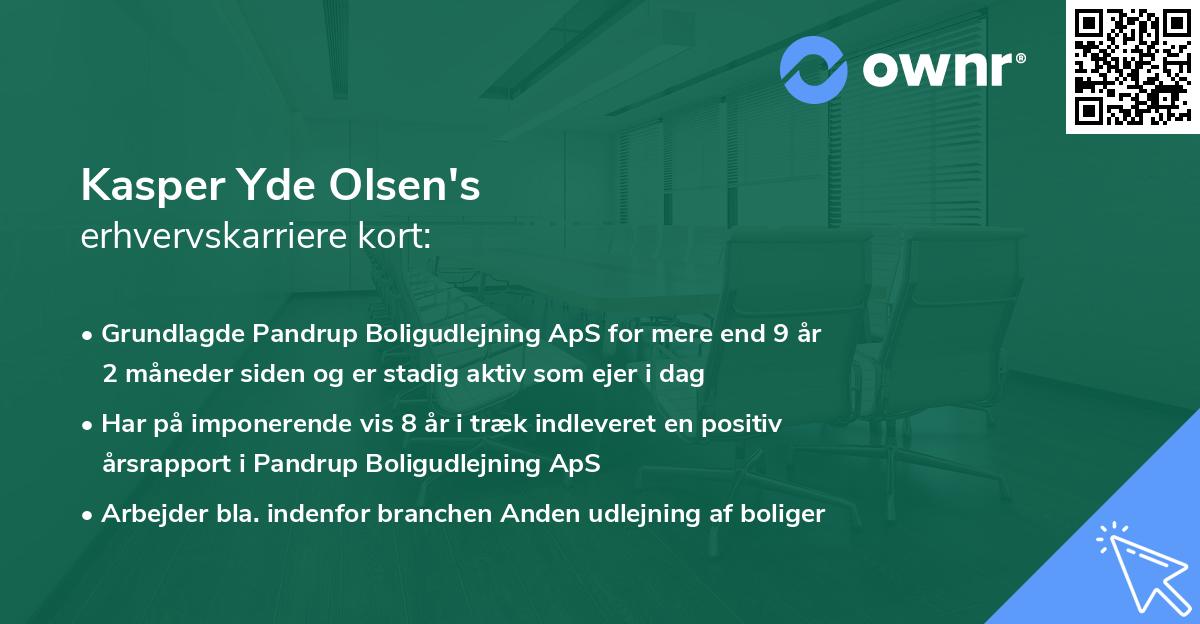 Kasper Yde Olsen's erhvervskarriere kort