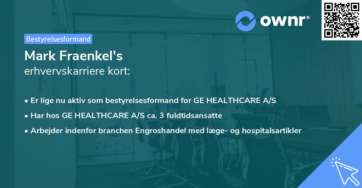 Mark Fraenkel's erhvervskarriere kort