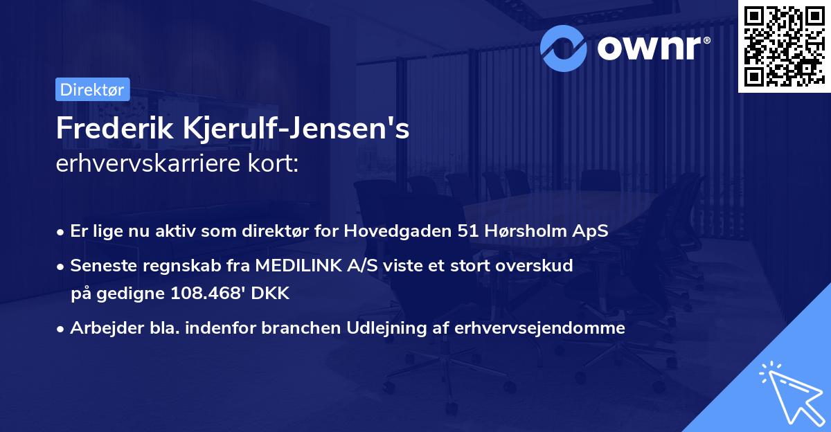 Frederik Kjerulf-Jensen's erhvervskarriere kort