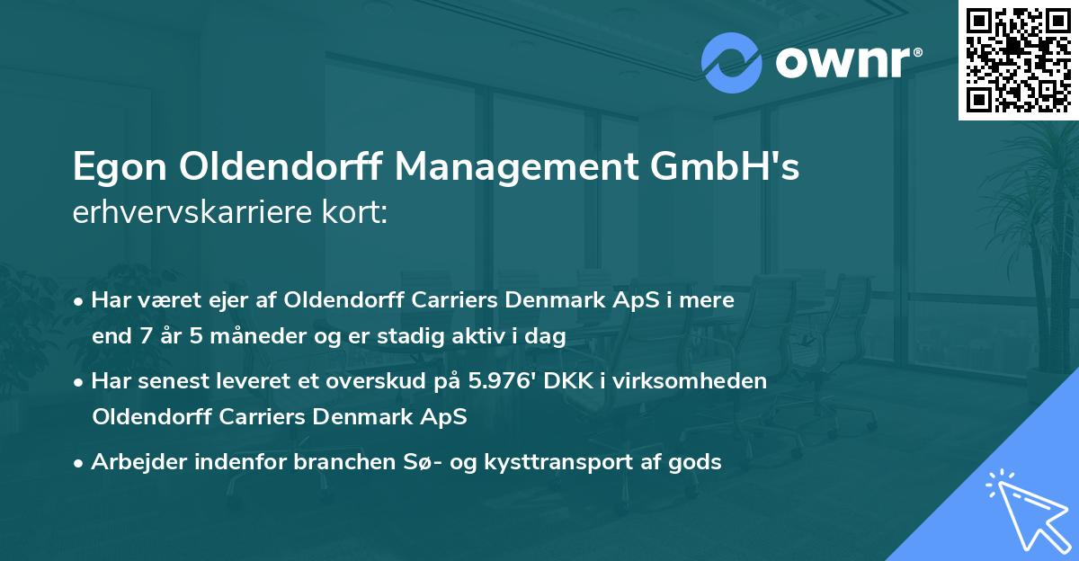 Egon Oldendorff Management GmbH's erhvervskarriere kort