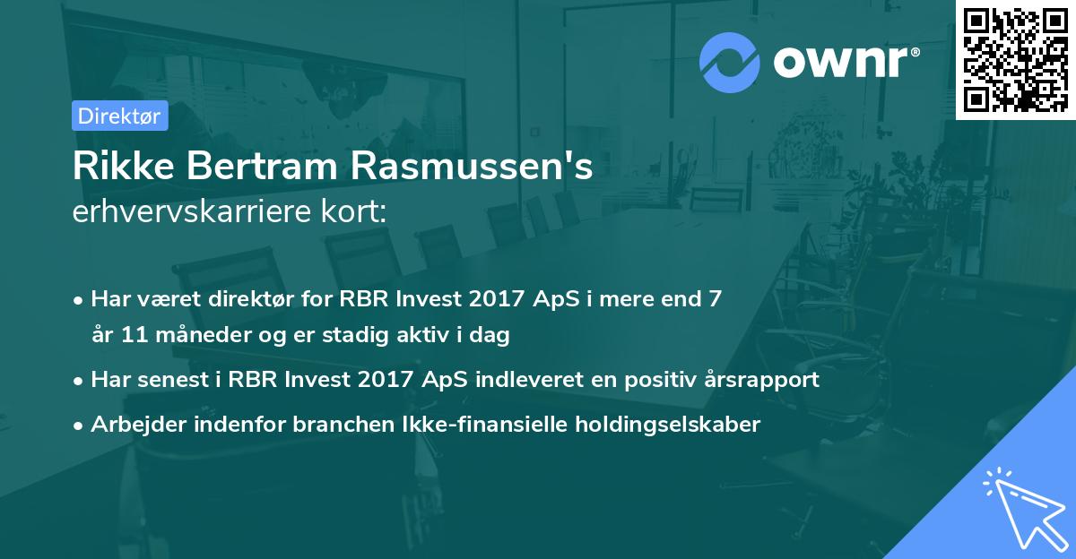 Rikke Bertram Rasmussen's erhvervskarriere kort