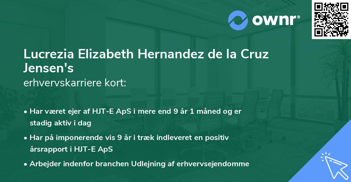 Lucrezia Elizabeth Hernandez de la Cruz Jensen's erhvervskarriere kort