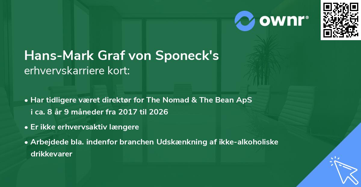 Hans-Mark Graf von Sponeck's erhvervskarriere kort