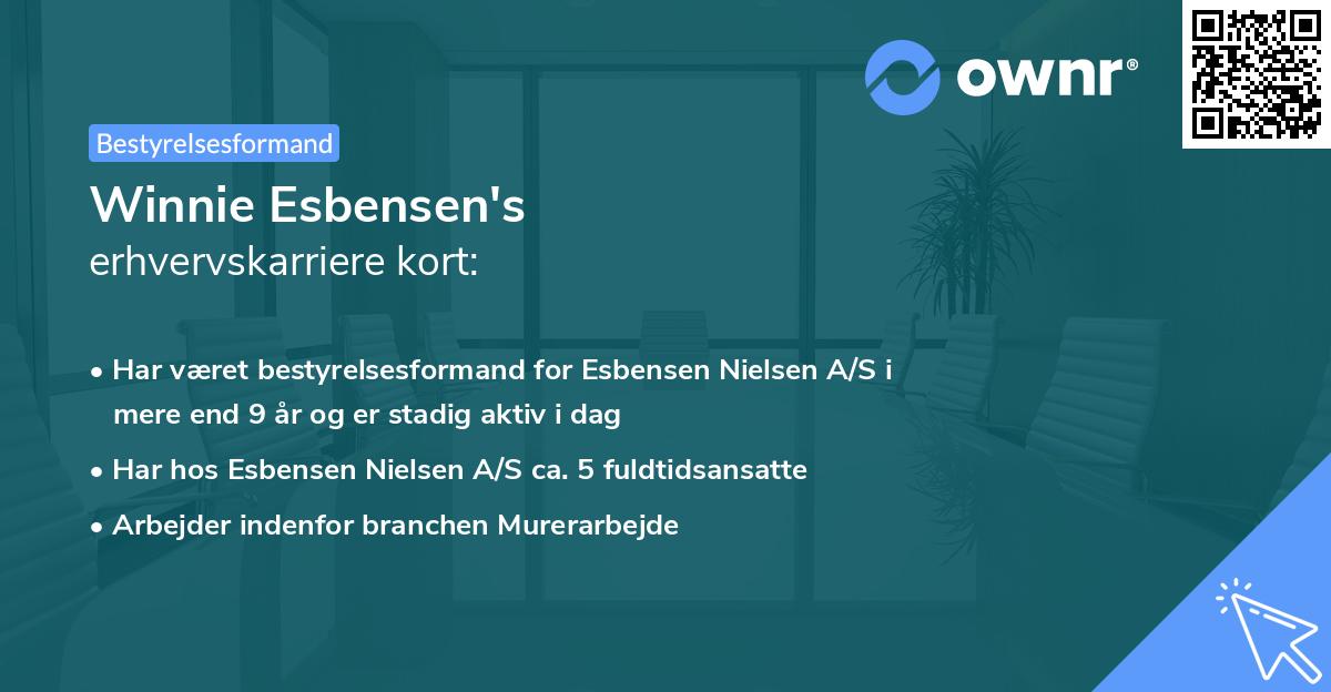 Winnie Esbensen's erhvervskarriere kort