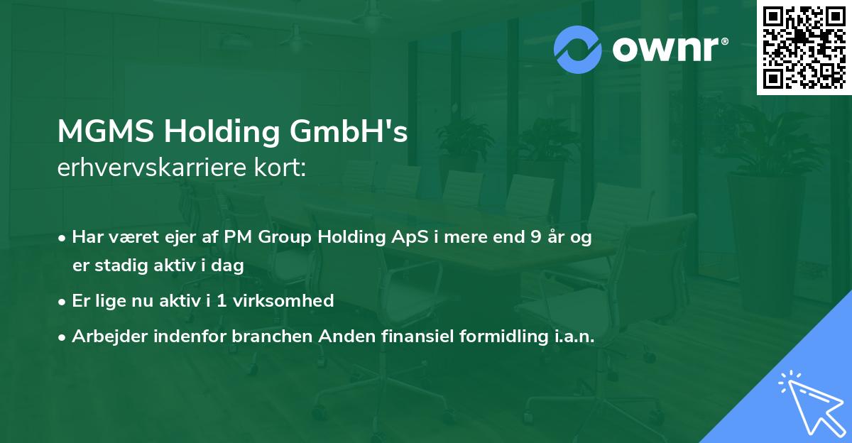 MGMS Holding GmbH's erhvervskarriere kort