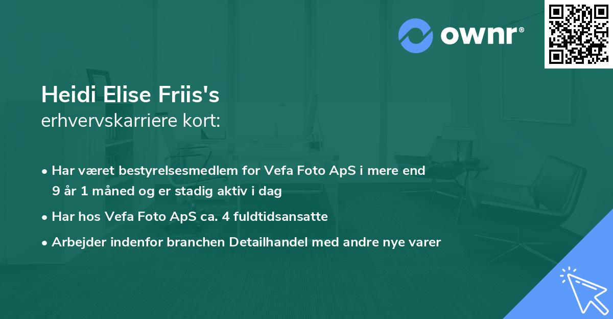 Heidi Elise Friis's erhvervskarriere kort