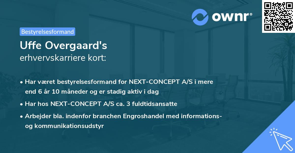 Uffe Overgaard's erhvervskarriere kort